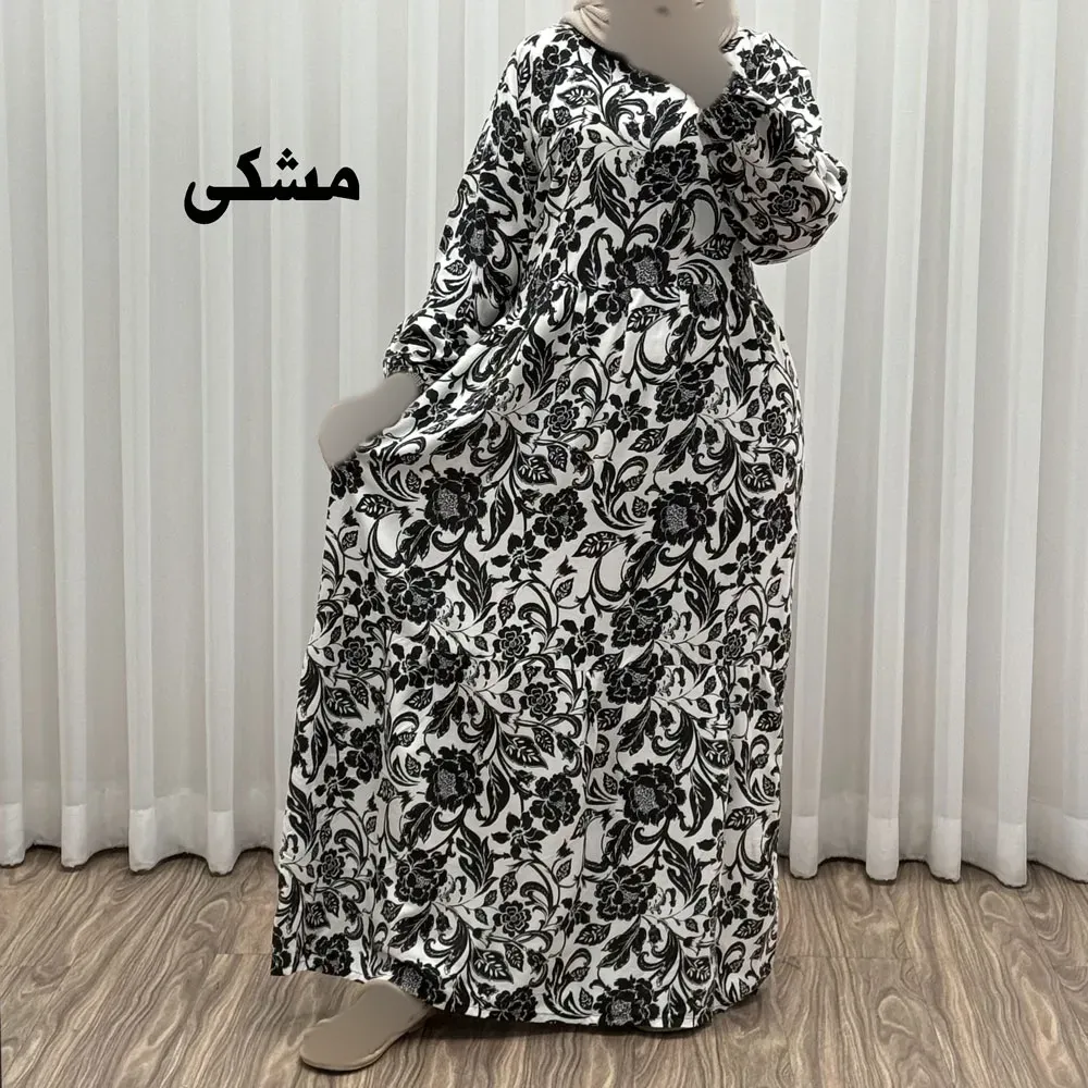 پیراهن فلور بوگاتی مدل ایوبی فری سایز زنانه تا سایز 46 چهارفصل شیک و راحت با کمربند سایه نمیاندازد