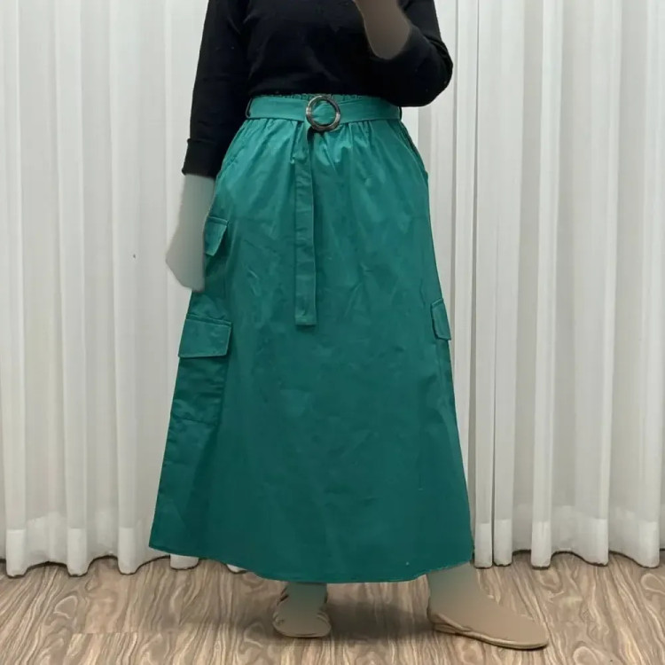 دامن کتان زنانه فری سایز تا 48 قد 90 سانتیمتر شیک و راحت چهارفصل