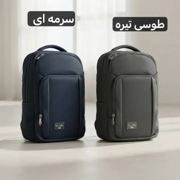 کوله پشتی لپ تاپ و مدرسه دیبا مشکی جیب دار