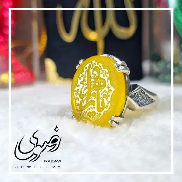انگشتر نقره مردانه طرح شرف الشمس