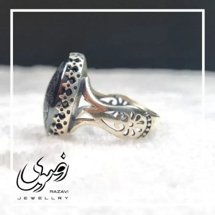 انگشتر حدید صینی مردانه طرح نیزه