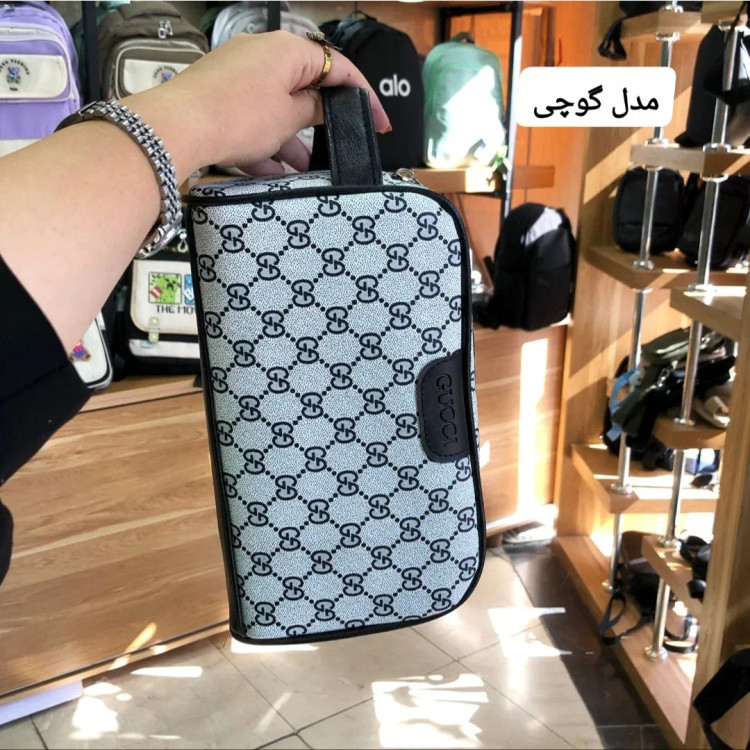 کیف دستی مردانه چرم صنعتی ضخیم دو خانه بند دستی